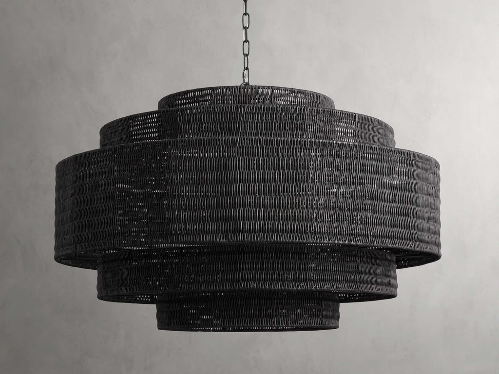 Paloma Woven Rattan Tiered Chandelier