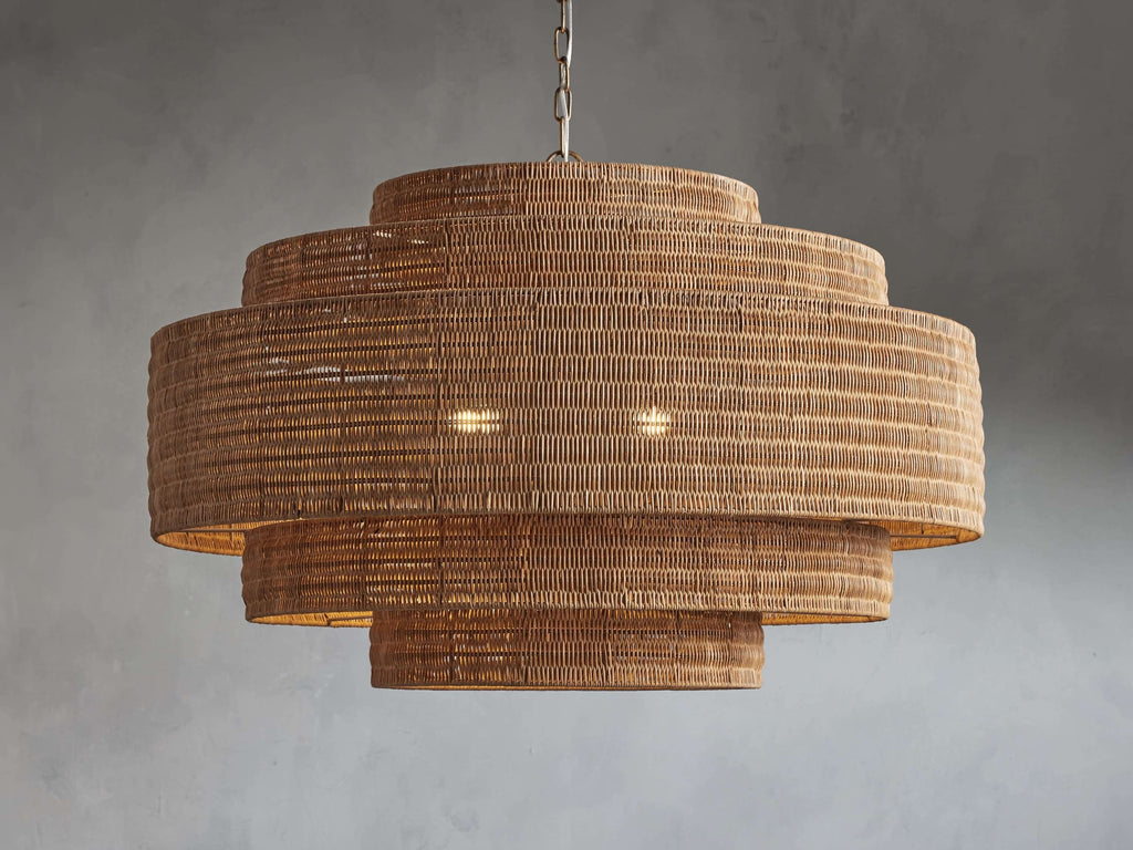 Paloma Woven Rattan Tiered Chandelier