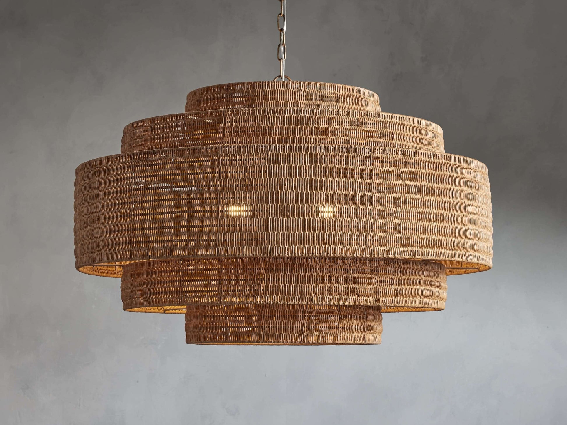 Paloma Woven Rattan Tiered Chandelier