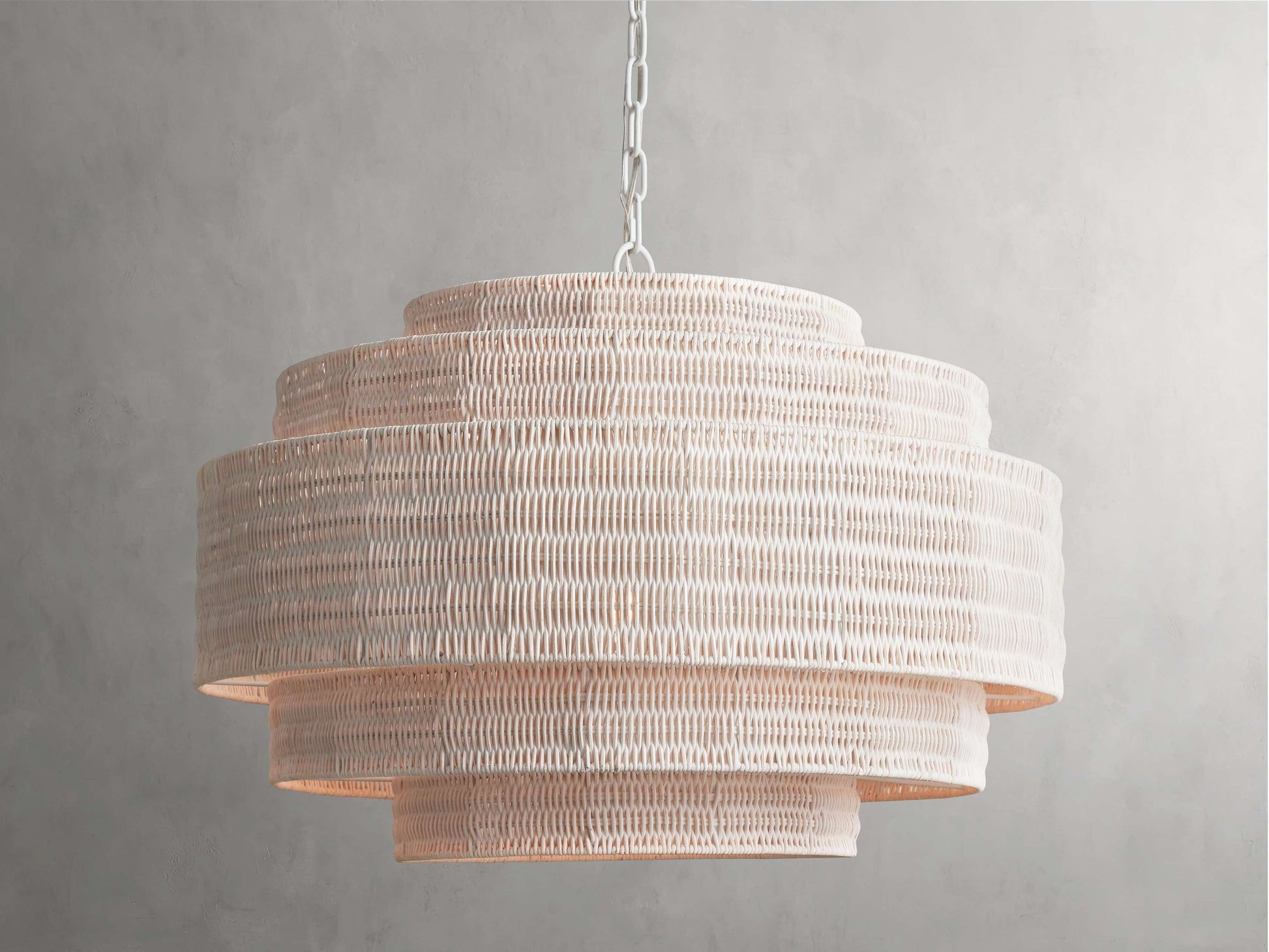 Paloma Woven Rattan Tiered Chandelier