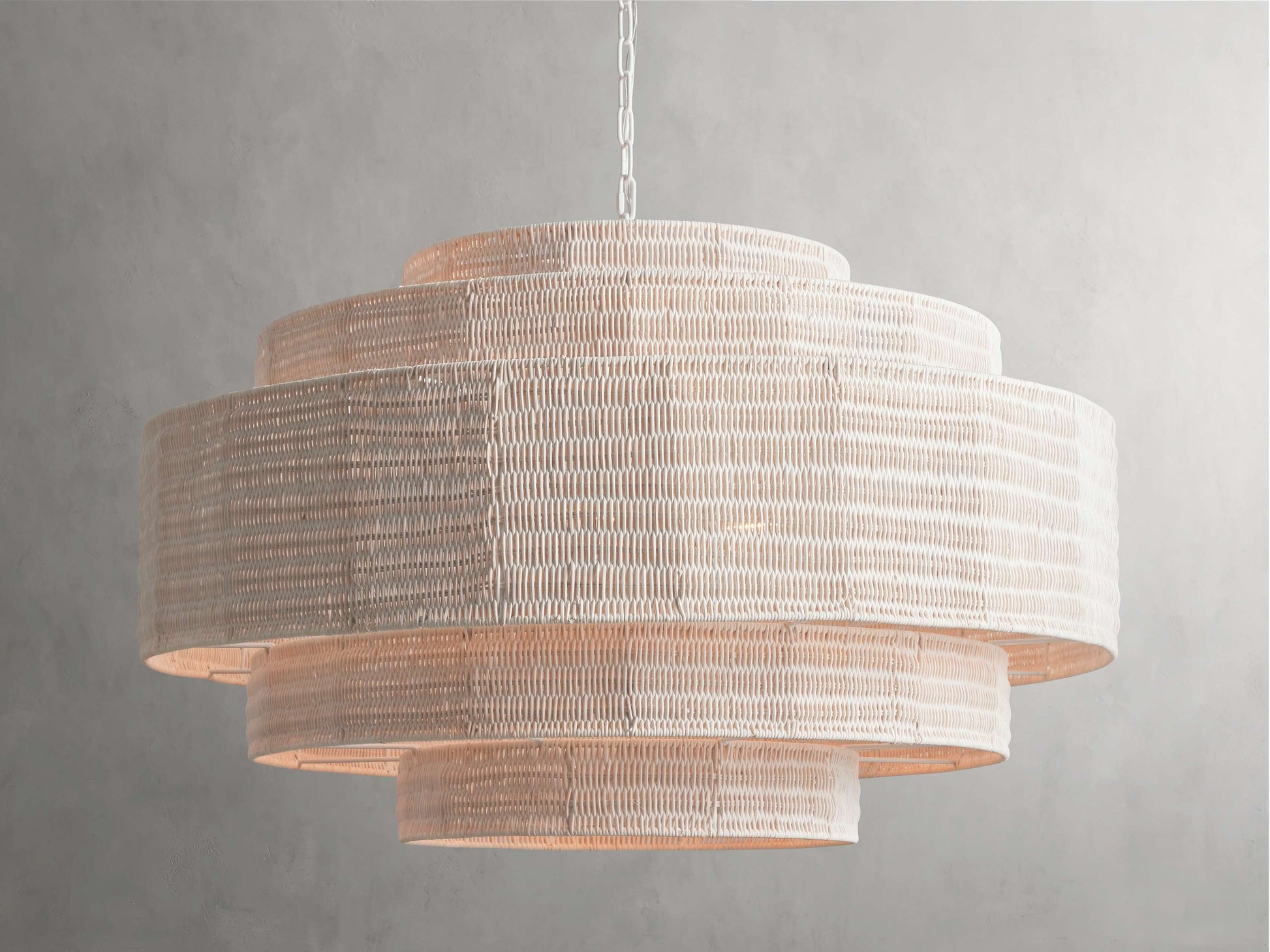 Paloma Woven Rattan Tiered Chandelier
