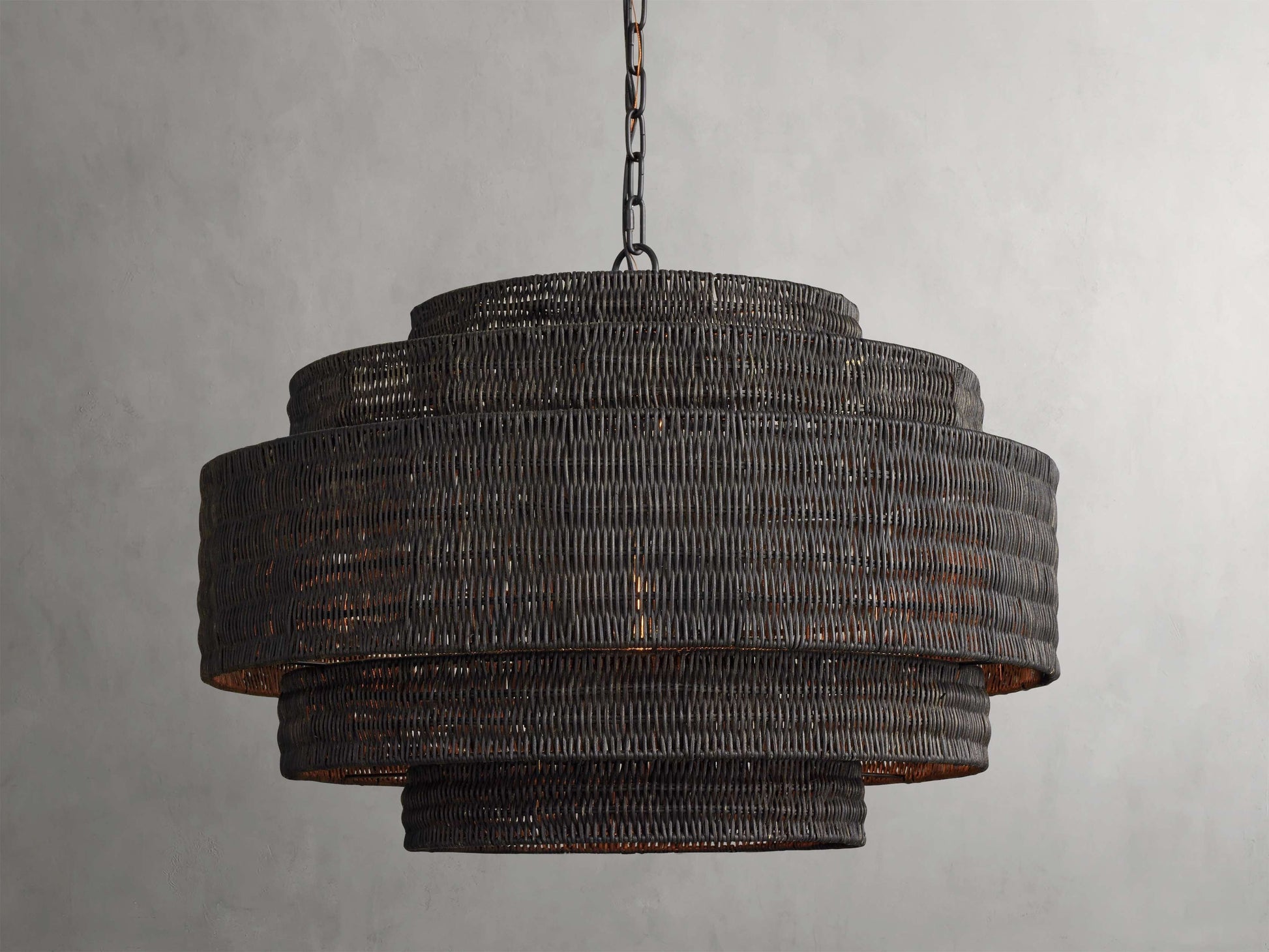Paloma Woven Rattan Tiered Chandelier
