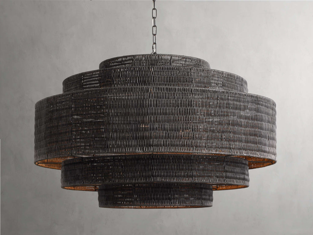 Paloma Woven Rattan Tiered Chandelier