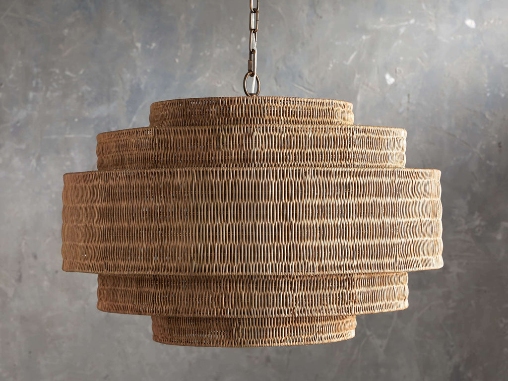 Paloma Woven Rattan Tiered Chandelier