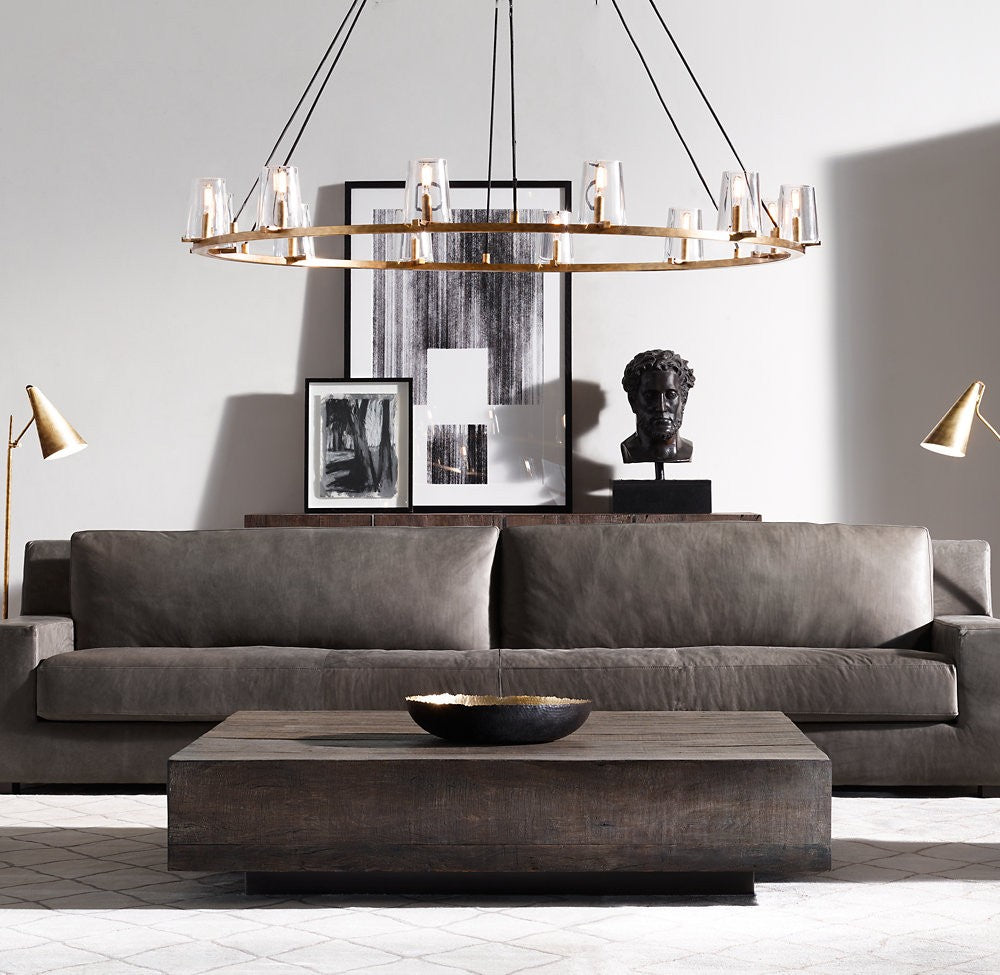 Pauillac Brass Tapered Glass Round Chandelier