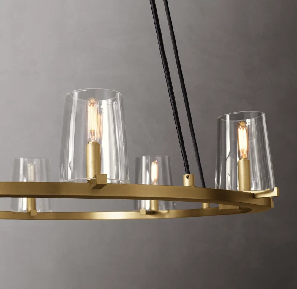 Pauillac Brass Tapered Glass Round Chandelier