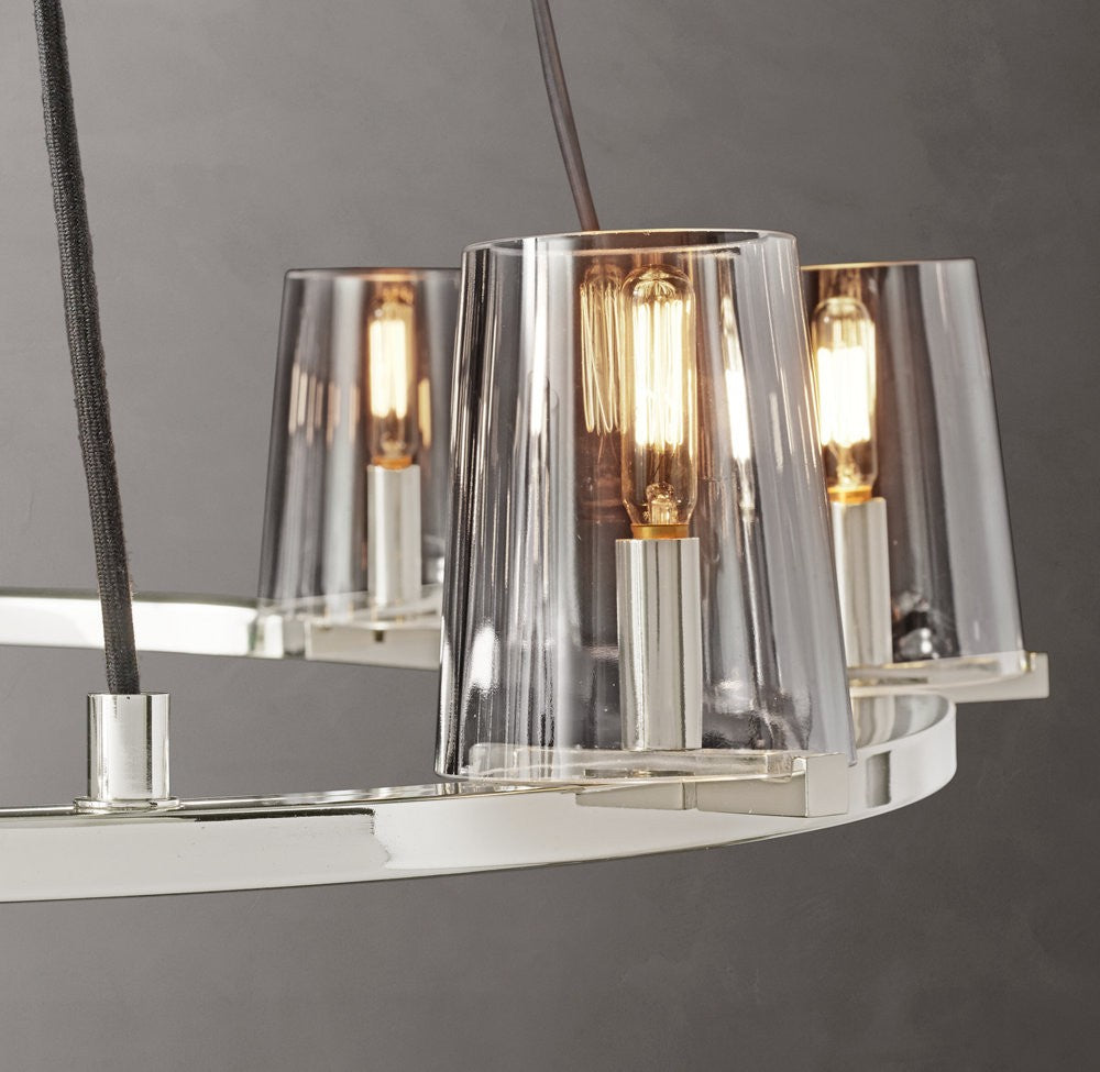 Pauillac Brass Tapered Glass Round Chandelier