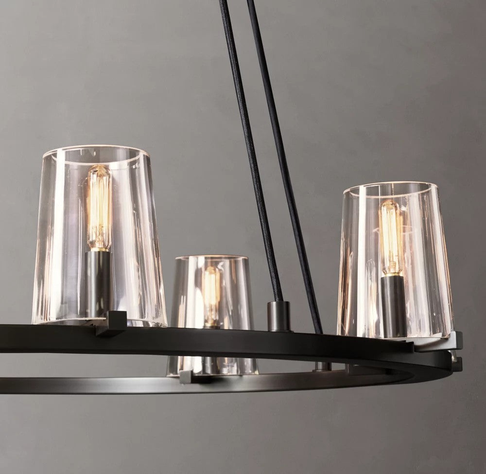 Pauillac Brass Tapered Glass Round Chandelier