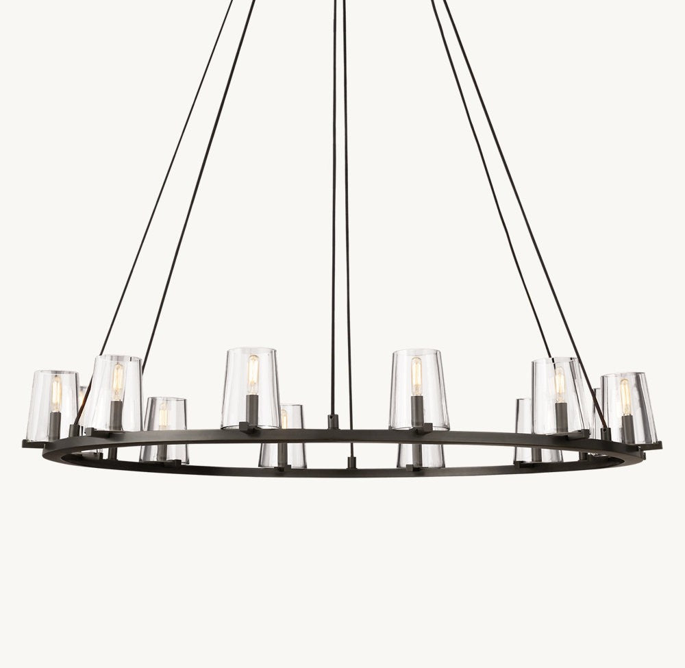 Pauillac Brass Tapered Glass Round Chandelier