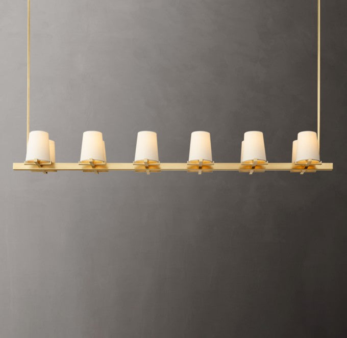 Pauillac Fabric Shade Linear Chandelier