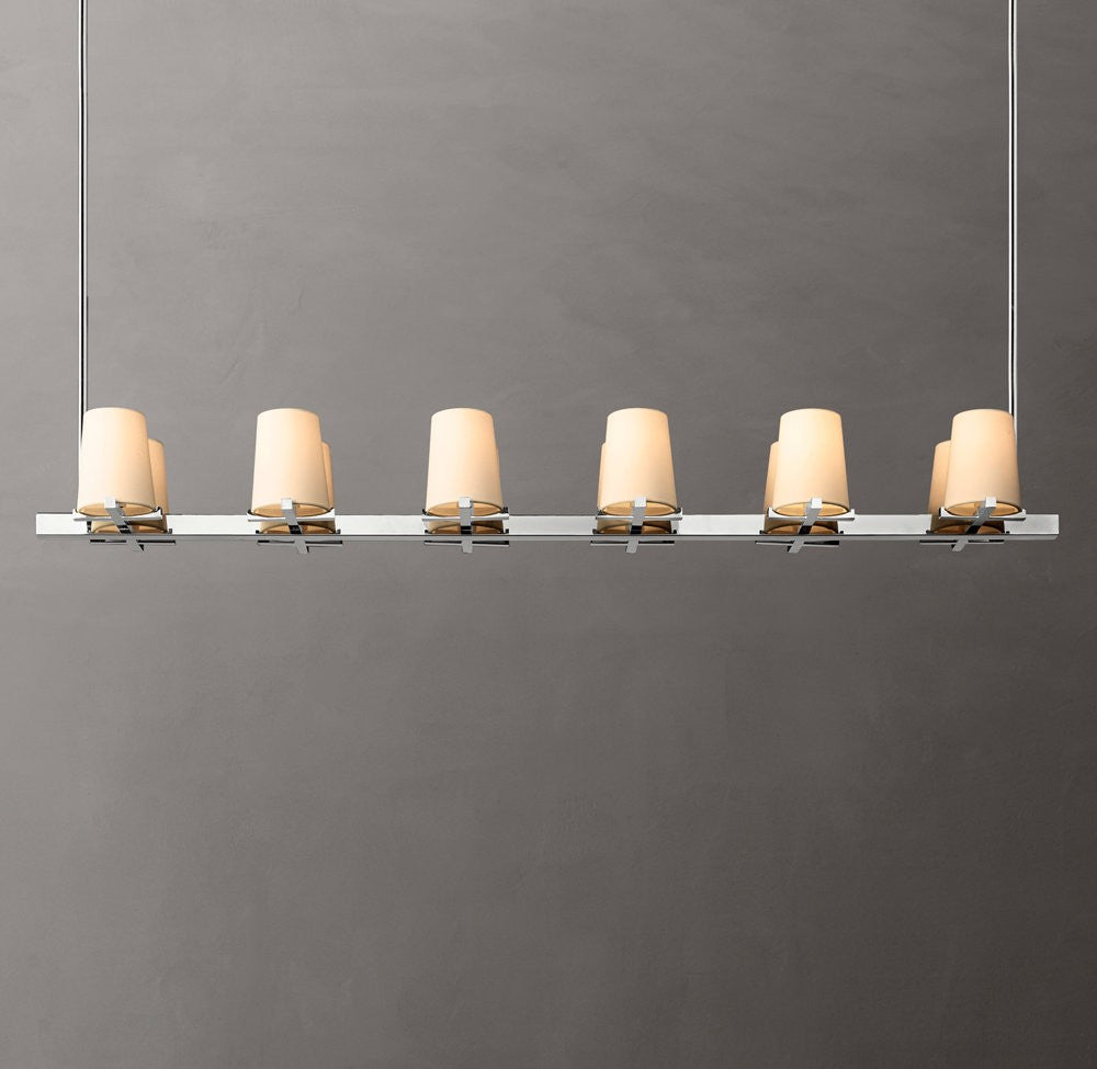 Pauillac Fabric Shade Linear Chandelier