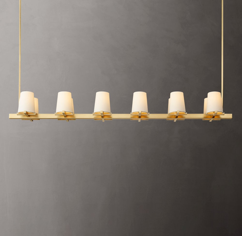 Pauillac Fabric Shade Linear Chandelier