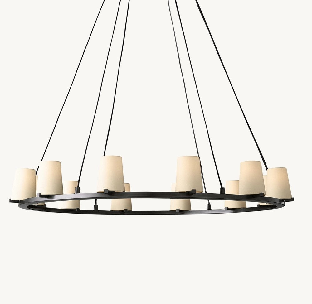 Pauillac Fabric Shade Round Chandelier