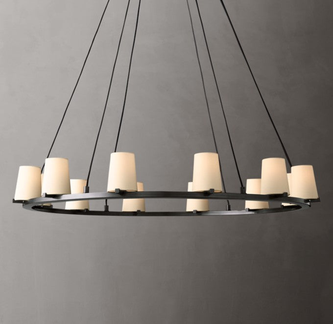 Pauillac Fabric Shade Round Chandelier