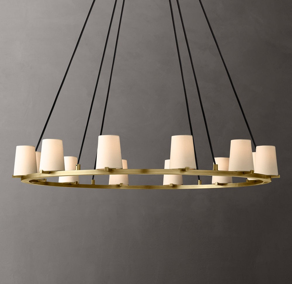 Pauillac Fabric Shade Round Chandelier