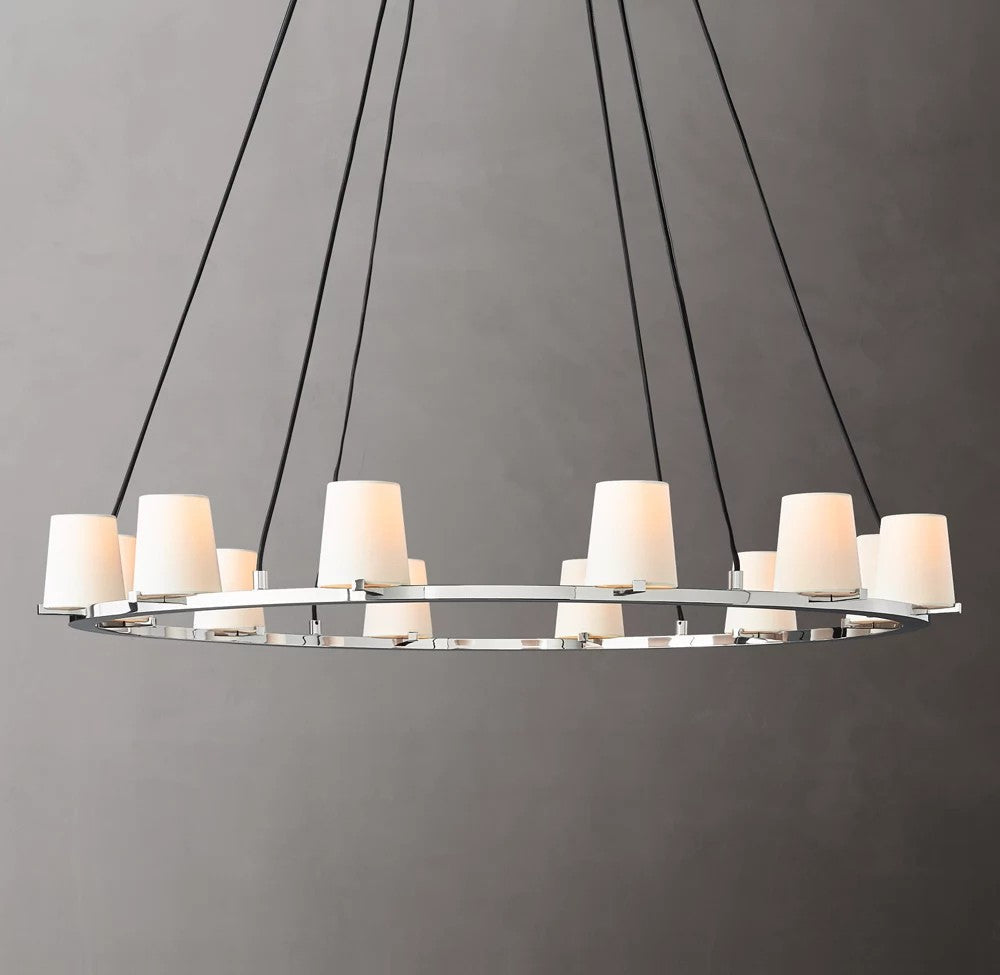 Pauillac Fabric Shade Round Chandelier