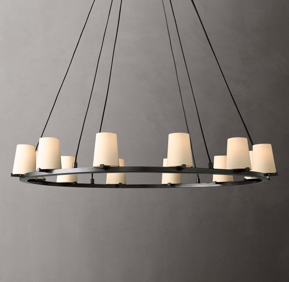 Pauillac Fabric Shade Round Chandelier