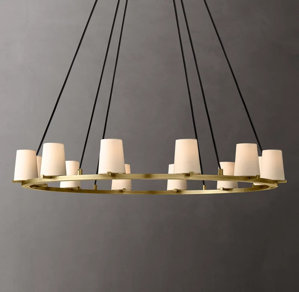 Pauillac Fabric Shade Round Chandelier