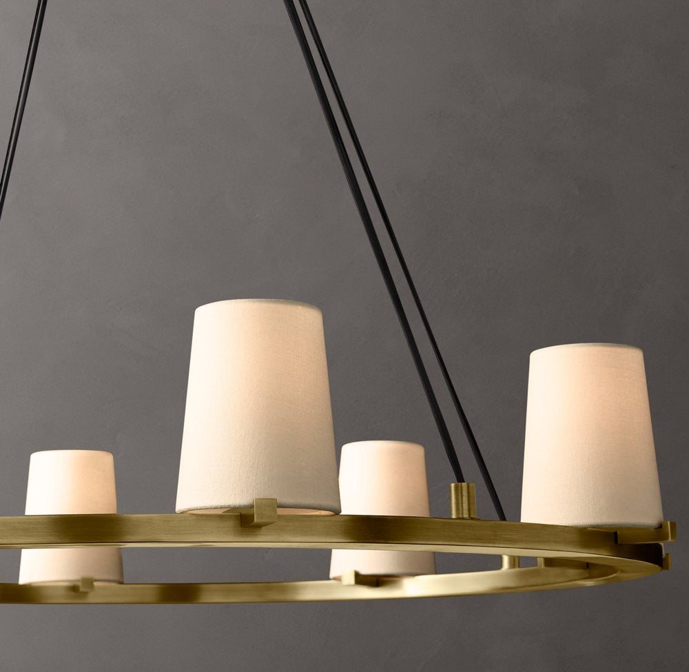 Pauillac Fabric Shade Round Chandelier
