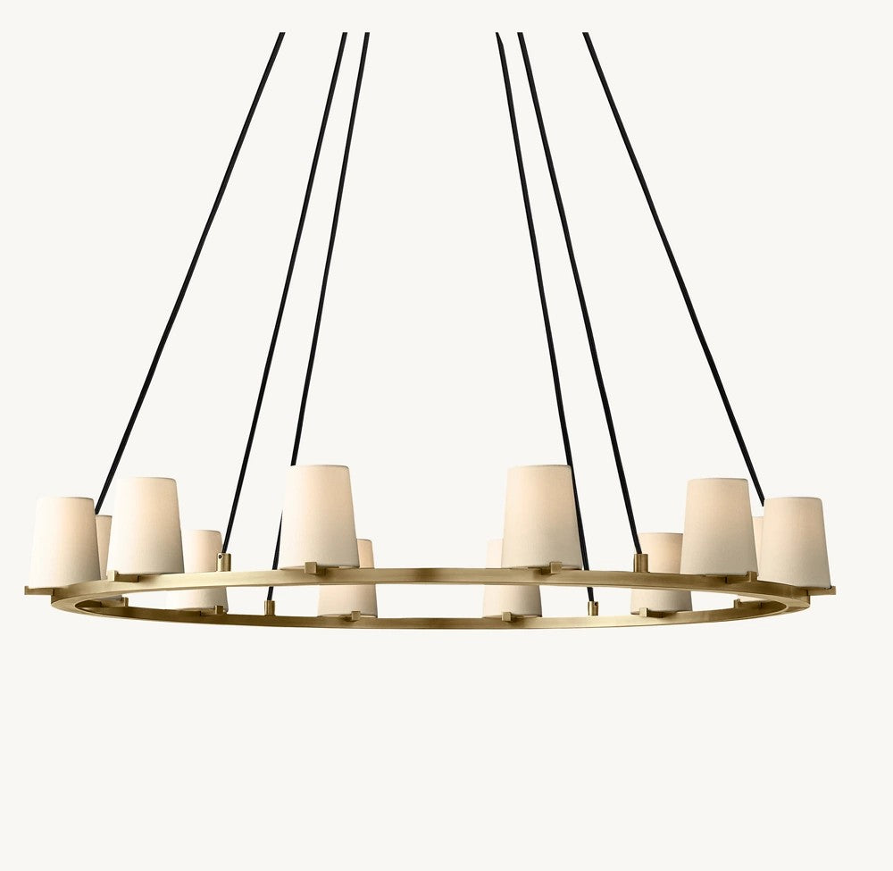Pauillac Fabric Shade Round Chandelier