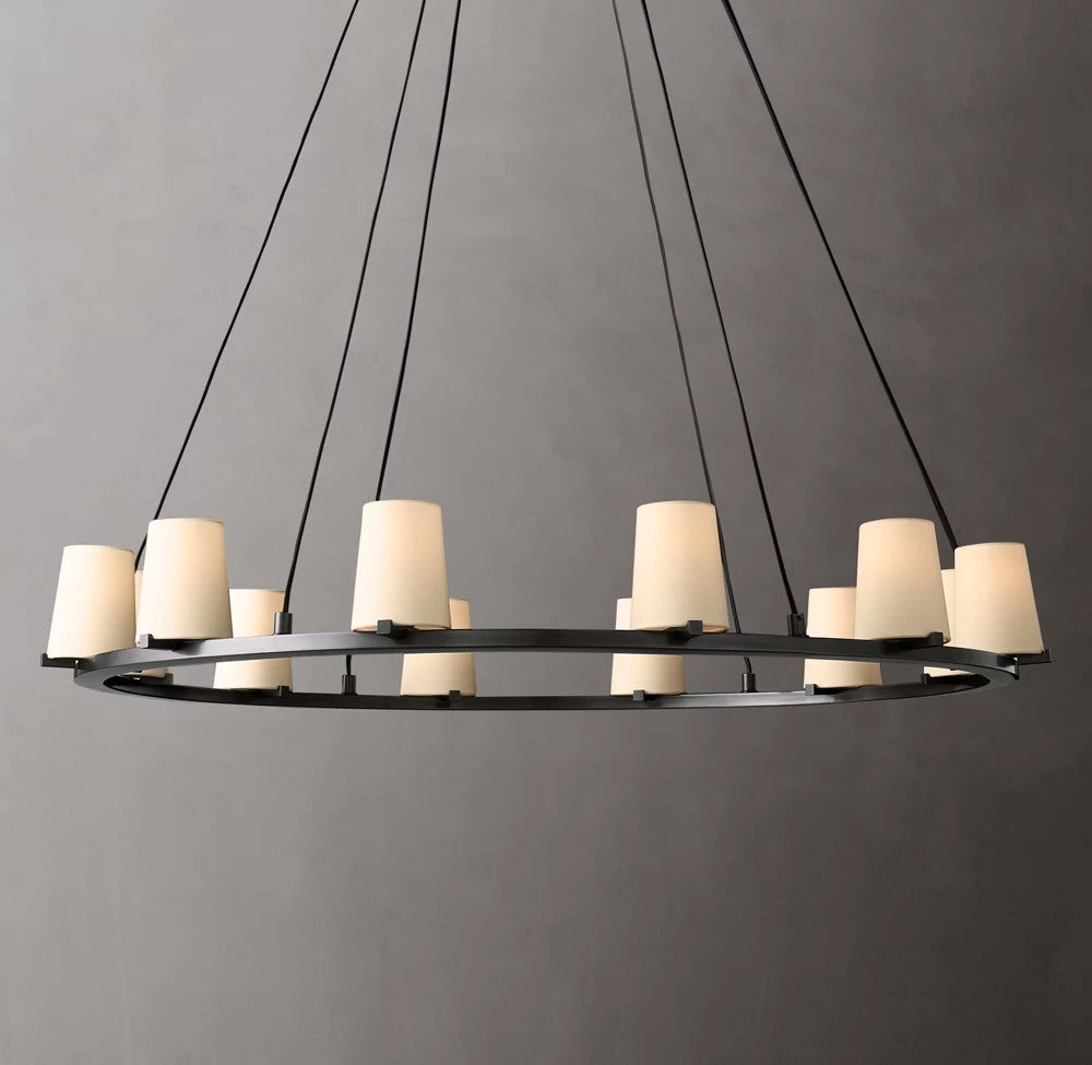 Pauillac Fabric Shade Round Chandelier