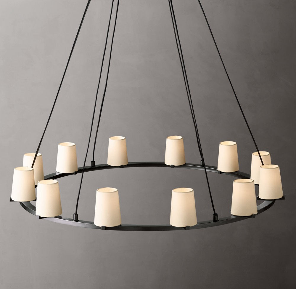 Pauillac Fabric Shade Round Chandelier
