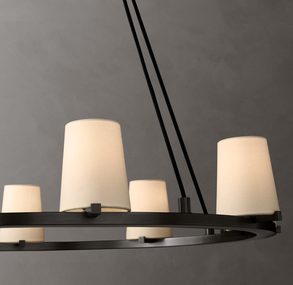 Pauillac Fabric Shade Round Chandelier