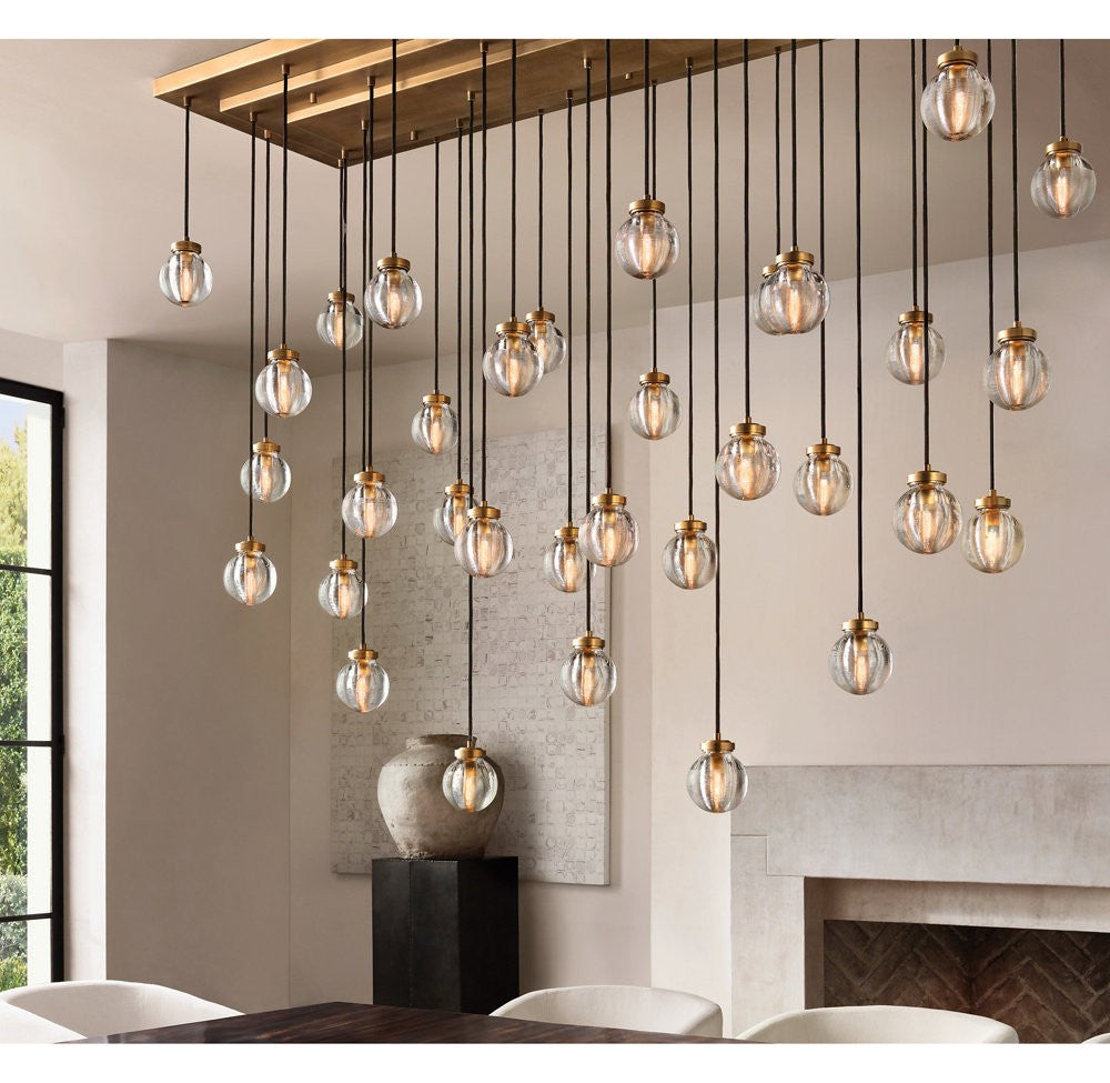 Pearl Rectangular Crystal Drop Chandelier