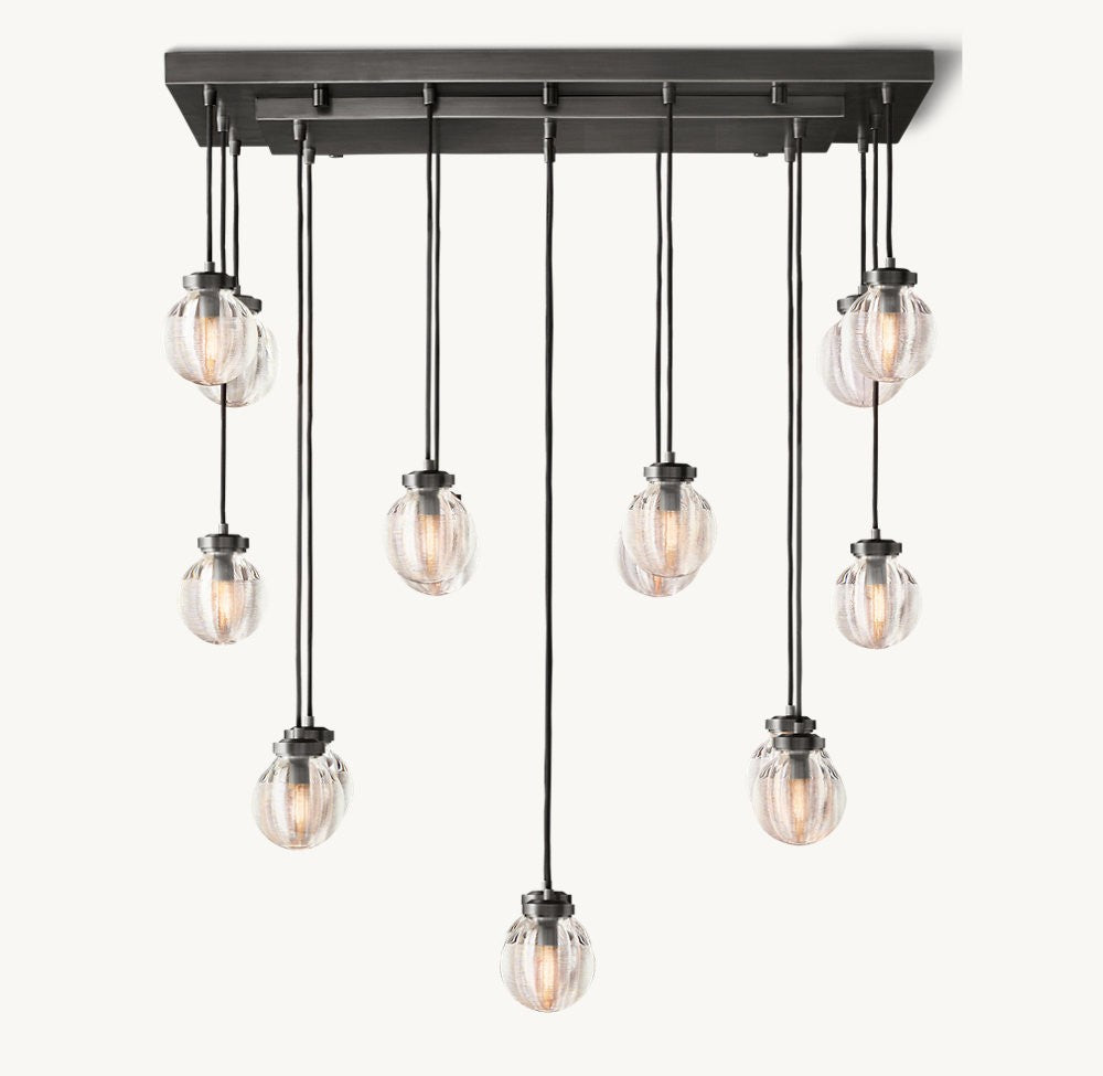 Pearl Rectangular Crystal Drop Chandelier