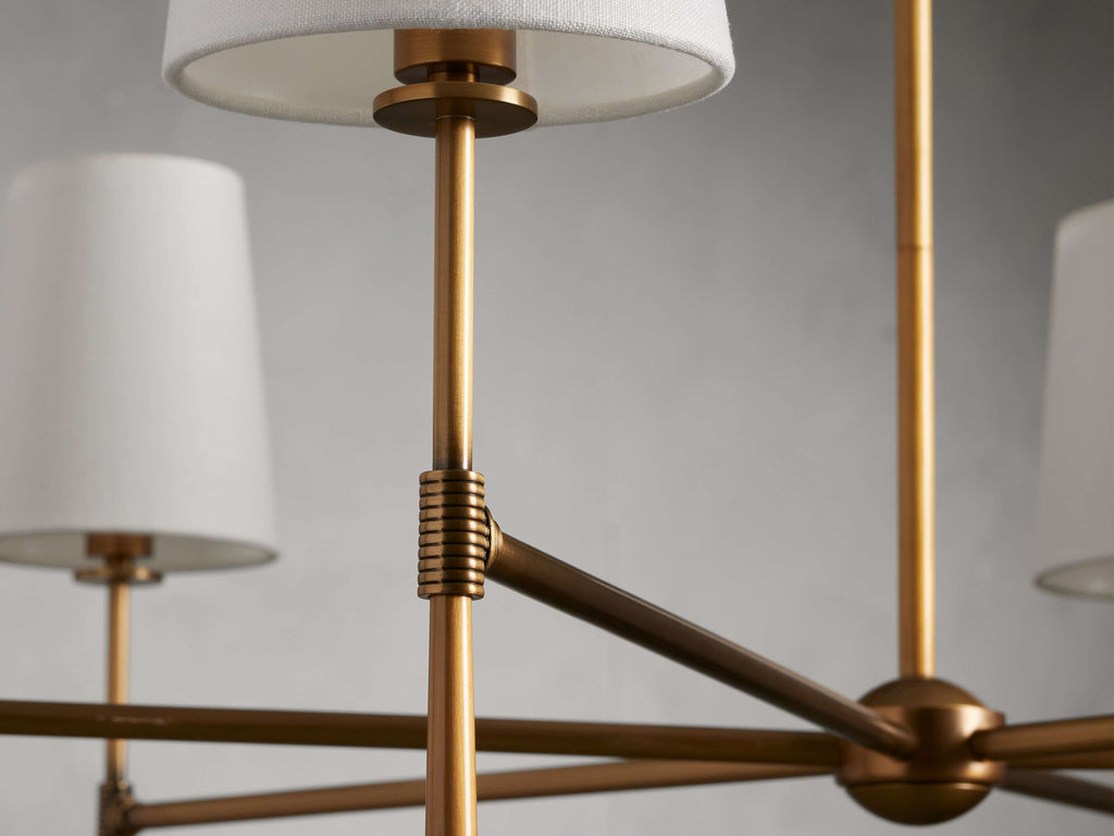 Rhodes Mid-Century Linen Shade Round Chandelier