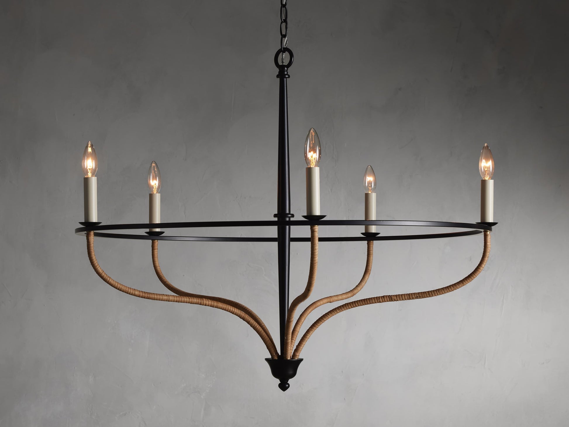 Rosalind Black Rattan Chandelier