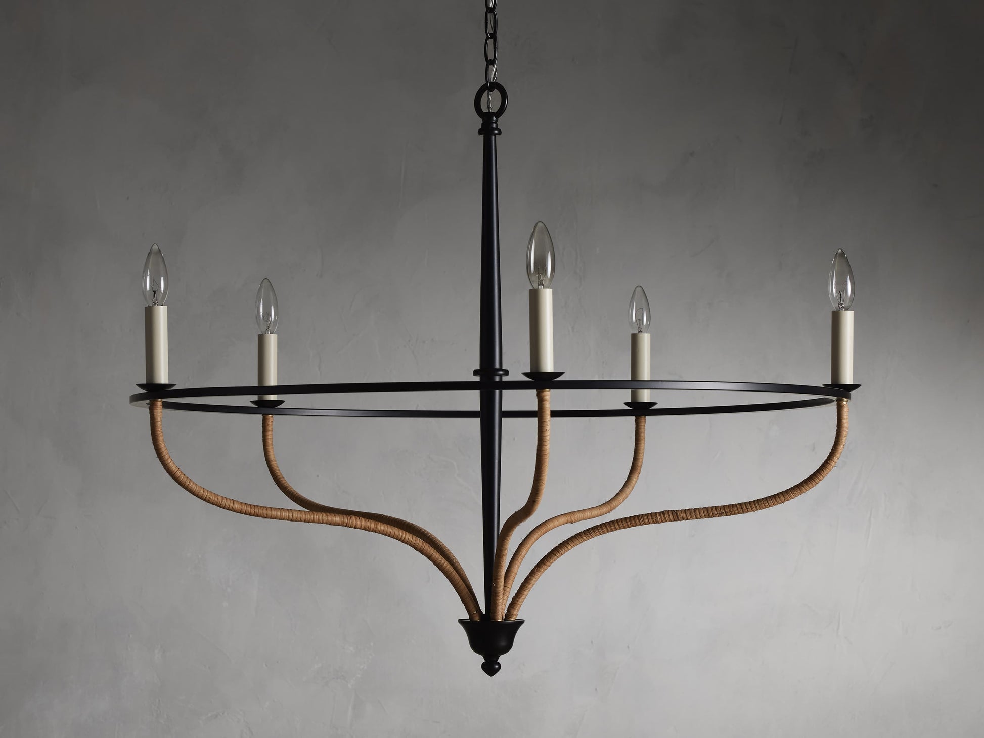 Rosalind Black Rattan Chandelier