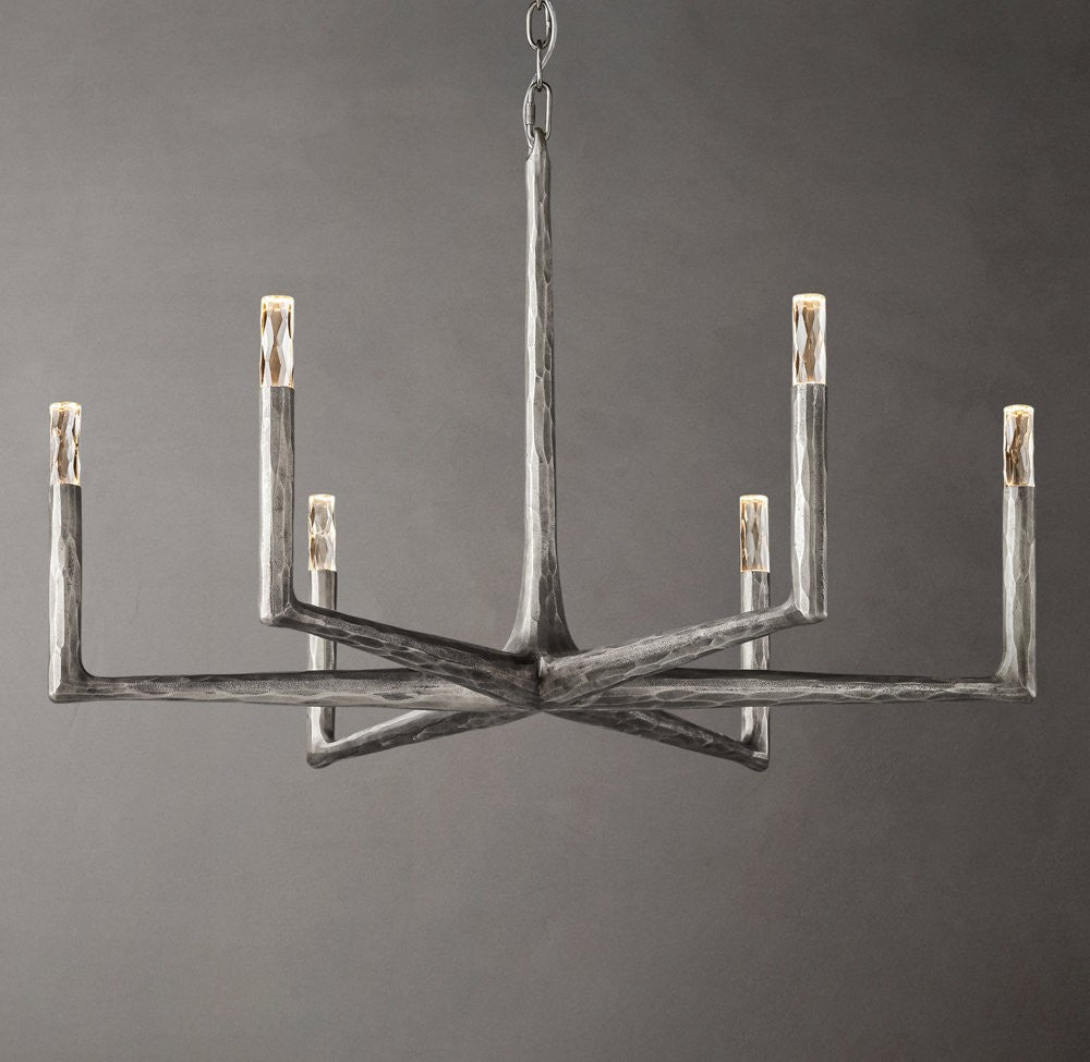 Thaddeus Forged Metal Round Chandelier