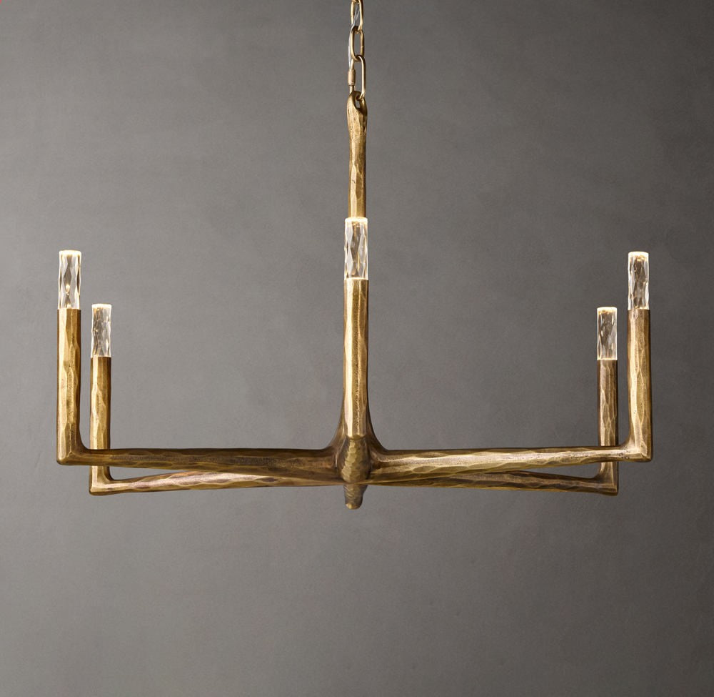 Thaddeus Forged Metal Round Chandelier